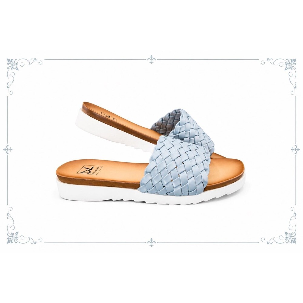New Dirty Laundry Enjoy It Woven Slide Sandal Baby Blue Womens US Size 9